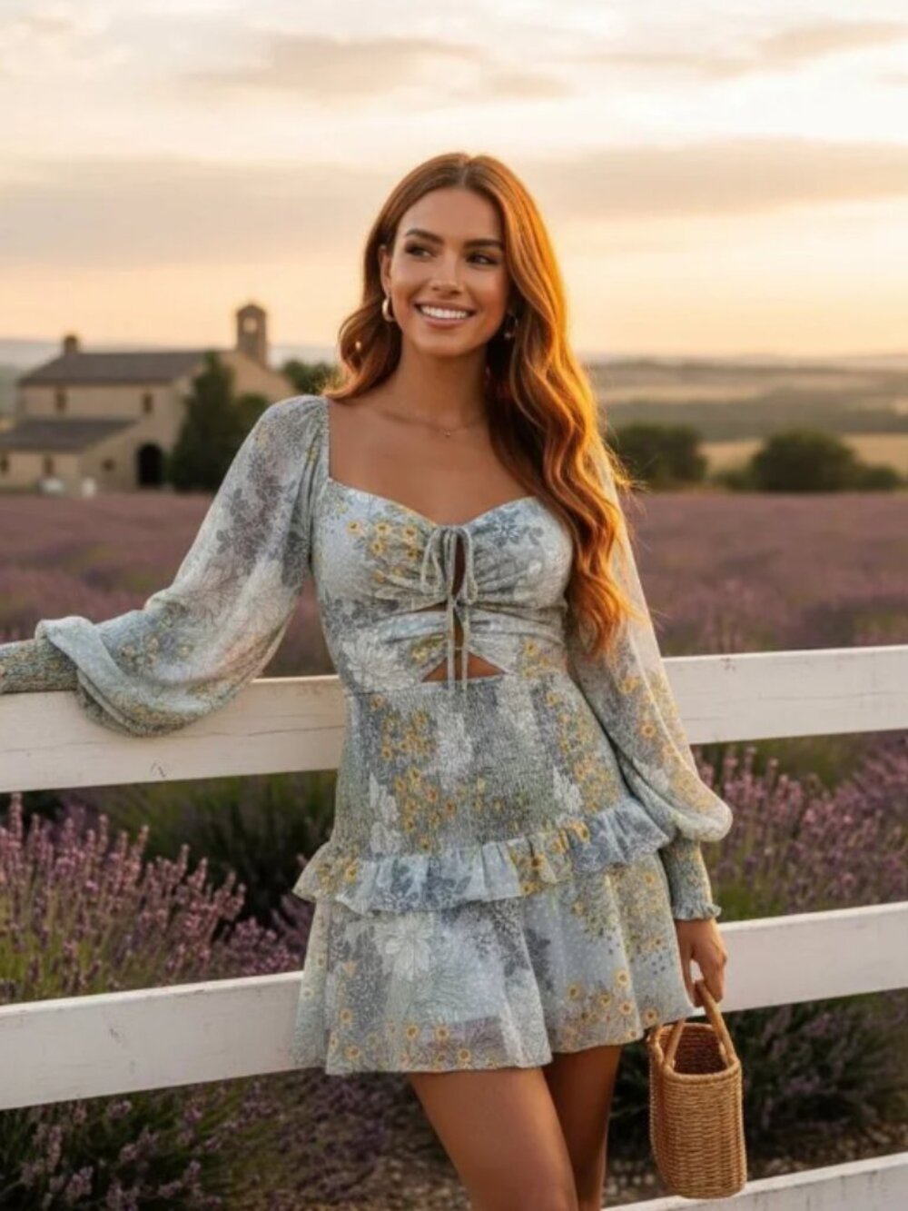 NWT ASTR MARIETTA FLORAL CINCHED BUST CUTOUT MINI DRESS